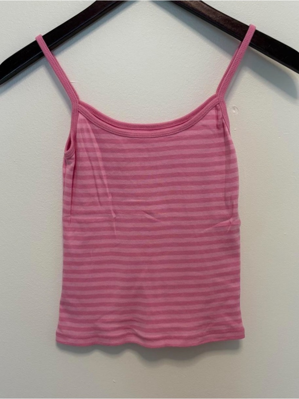 Brandy Melville pink striped cotton tank top